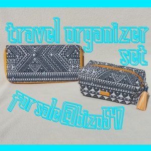 Silpada Mustard Southwest Geometric Cosmetic Pouch Travel Organizer Zipper NEW